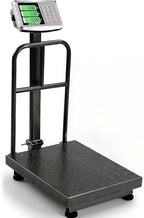 660lb Industrial Platform Scale with Removable Guardrail Digital Scale with Accurate LB/KG High-Definition Displa Foldable for Weighing Luggage Package Shipping Double Sided Display