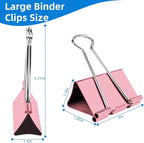 10 Pack Jumbo Binder Clips 3 Inch (75mm), Extra Large Binder Clips in Pink, Blue, Yellow and Green, Assorted Colors for Office, School, and Home Organization