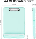 Plastic Clipboard with Storage, 8.5 x 11 Storage Organization Box Side-Opening, Heavy Duty Clip Board with Pen Holder and Paper Folder for Nurses, Teachers, Office & School Supply, Light Blue