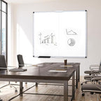 VIZ-PRO Magnetic Foldable Whiteboard, 48 x 48 Inches, Dry Erase Wall Mounted Board for School Office and Home