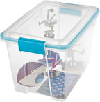 Sterilite 12-Pack Gasket Box, Weather-Resistant Storage Bins with Latching Lids, 20 Quart - Heavy-Duty Organizing Containers for Closet, Bathroom, and Office