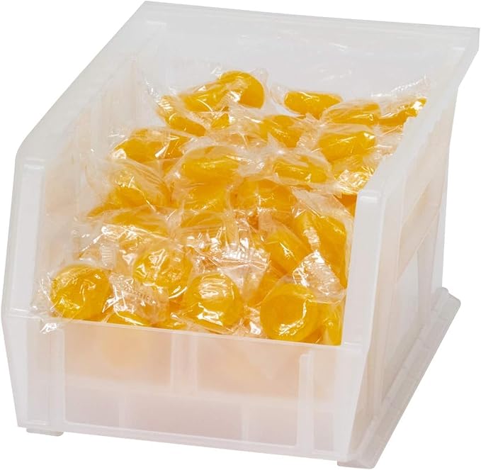 Akro-Mils 30237 AkroBins Plastic Storage Bins, Space-Saving Stackable Bins for Garage, Pantry, Craft Organization, 9-" x 6-" x 5-", Clear, 12-Pack