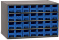 Akro-Mils Steel Garage Storage Cabinet, Small Parts Organizer Metal Cabinet for Hardware, Nails, Screws, Bolts, Nuts, and More, 17" W x 11" D x 11" H, 28-Drawer, Gray Cabinet/Blue Drawers (19228)