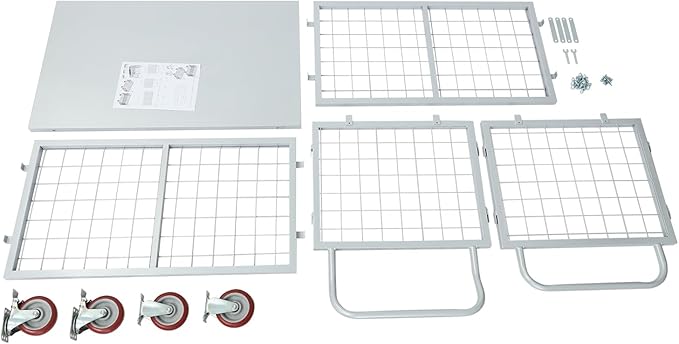 1800Lbs Platform Truck Cart with Cage, 4-in-1 Heavy Duty Cart Utility Cart with 4 Wheels for Warehouses and Logistics Centers 38.39 x 23.62 x 20.79 Inch