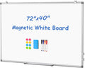 WALGLASS Large Dry Erase White Board for Wall, 72'' x 40'' Double-Sided Magnetic Whiteboard with Aluminium Frame, Hanging & Wall Mount for Home Office School