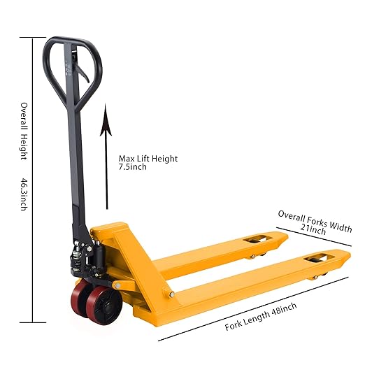 Tory Carrier Manual Pallet Jack Hand Pallet Truck 48" Lx21“W 5500lbs Capacity