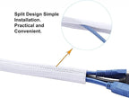 Pet-Proof Cable Sleeve 5/8" x5ft 2-PCS - White Cord Cover to Hide Wires & Protect Dog Cat from Chewing for Desk, Computer, TV - Summer Protection Limited Release