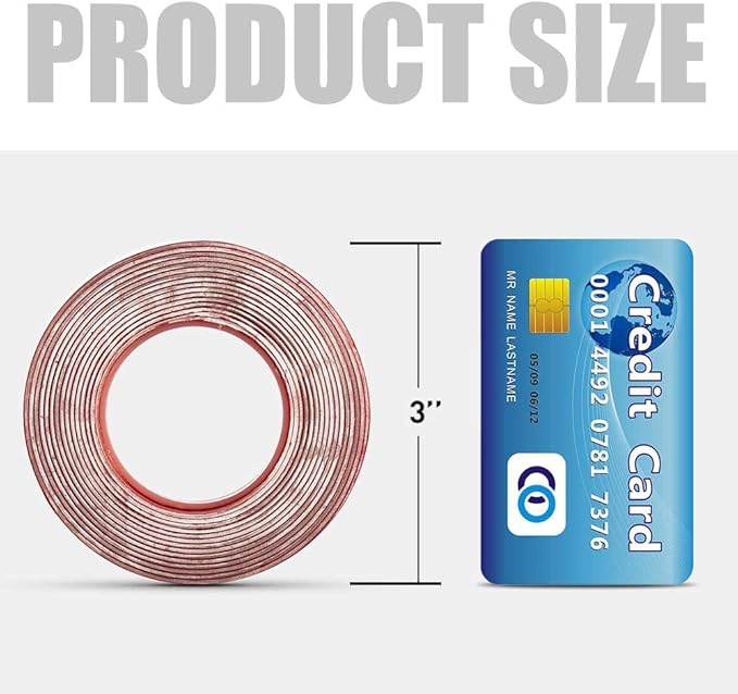 Double Sided Tape Heavy Duty - 1/2" 10' Acrylic Strong Adhesive Removable Double Sided Mounting Tape Clear for Carpet Fix/Home Office Wall/DIY Crafts/Poster/LED Lights/Car Glass Decor
