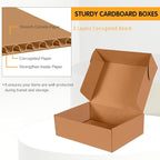12x9x4 inch Shipping Boxes Set of 20, Brown Corrugated Cardboard Box Literature Mailer for Mailing Packing Moving and Storage
