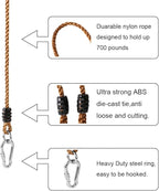 Set of 2 Tree Swing Safer Nylon Ropes 40 inch Indoor Outdoor Hammock Tree Swinging Chair Straps with Heavy Duty Stainless-Steel Carabiner Hanging Kit