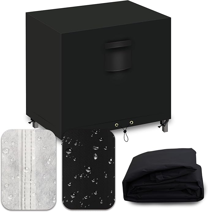 Heavy Duty Patio Furniture Covers Waterproof, 600D Outdoor Furniture Cover Waterproof for Sectional Sofa Couch, Outdoor Dining Table and Chair Set Covers 19''L x 15''W x 18''H, Black