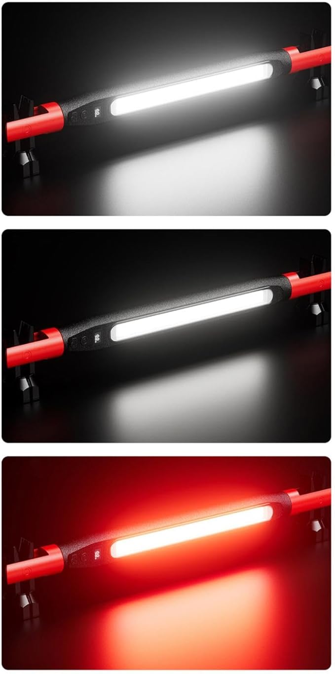 Magnetic Work Light Bar - Cordless, Rechargeable, 3-Mode LED, Waterproof - Under Hood Mechanic Light for Mechanic, Car Repairing, Garage, Workshops, Shelves, Vehicles