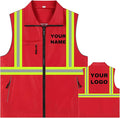 YOWESHOP Lightweight Zip-Up Safety Vest with Pockets for Outdoor Activities,Custom Logo Sleeveless Windbreaker