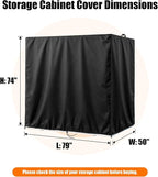 Kasla Storage Cabinet Cover, Outdoor Chest Storage Waterproof Cover, Weatherproof Cabinets Covers for Kitchen Patio Garden Backyard - 79"Lx50"Wx74"H