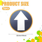 5PCS Arrow Floor Stickers Removable Adhesive Directional Sign Floor Decal Waterproof Arrow Marking Vinyl Sign Non-Slip Removable Reusable Safe Road Instructions Sticker for Floors Wall Applications