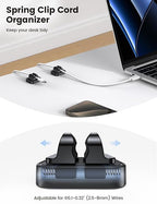 5Pack Cable Spring Holder Clips, Cord Organizer for Desk - Lamicall Adjustable Cord Wire Holder Keeper, Phone Charger Organizer Clips, Wire Cable Management for Nightstand Wall Car Office Desktop