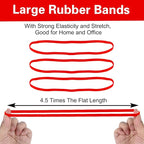 Large Heavy Duty Latex Rubber Bands 12 Inches Trash Can Bands Strong Elastic Bands for Office Supply, File Folders, Cat Litter Box, 60 Pack (Red)