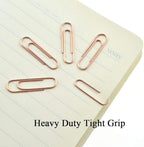 HAHIYO Paper Clips Sturdy 1.1 inches Length 300 Pack Paperclips Heavy Duty Tight Grip Rust Proof Reusable Metal Bright Rose Gold for Home Office School