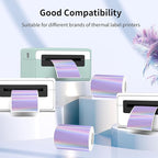 3x2 Inch Holographic Thermal Labels, Purple Thermal Sticker Labels, Rainbow Glitter Thermal Stickers for Price, Barcode, Mailing, Name, DIY Custom Logo Design, 200 Sheets/1 Roll