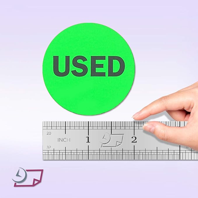 NextDayLabels - 2" Round Green Inventory Control/Date Color Coding Labels, 500 Stickers Per Roll (Used)