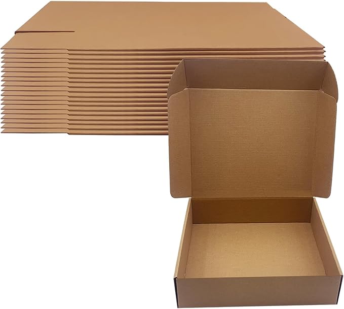 12x10x3 inch Shipping Boxes Pack of 20, Brown Corrugated Cardboard Box Mailer Boxes for Packaging Small Business Shipping，Recyclable Moving Storage Mailing Boxes Bulk Book Literature Gift Giving