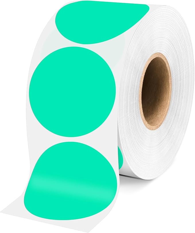 2 Inch Aqua Circle Stickers 500 Pcs,Permanent Color Coding Dots for Office,Home Organization, File Classification,Multipurpose Labels