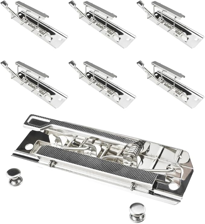 HAHIYO Silver Meta Clips - 3.94 Inches Sturdy Rivet Clipboard Clips (6 Pack), High-Grip Lever, Mountable, office/School/Home