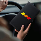 Tri-Color Sports Car Leather Registration and Insurance Holder, Vehicle Glove Box Car Organizer, with Magnetic Shut for Cards, Driver License for 3 Colors Cars Owner
