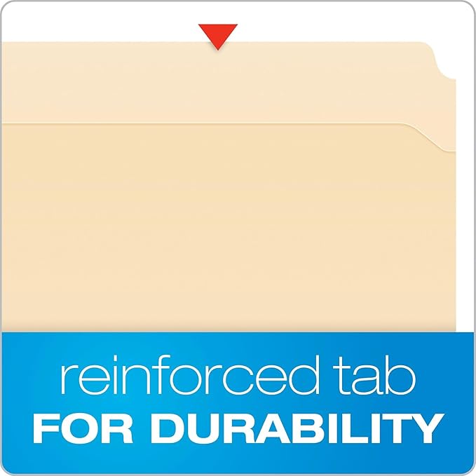 Pendaflex Manila Fastener Folders, Letter Size, 1 Fastener, Straight Cut, 50/BX (FM211)