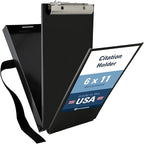 Saunders Dual Layer Police Storage Clipboard, Black Metal Clipboard with Storage, Ticket Size Paper Organizer with Steel Clip and Locking Latch, Police Equipment Form Holder for EMS - Made in USA