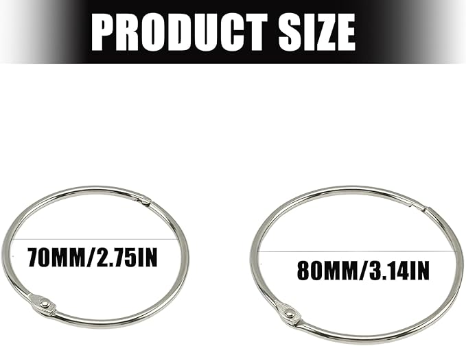 30Pcs Metal Binding Binder Rings Heavy Duty Document Rings for Binders Notebooks Journal School Office Accessories Binder Clips
