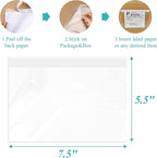 100 Pack 7.5" x 5.5" Clear Self-Adhesive Top Loading Packing List/Shipping Label Envelopes Pouches