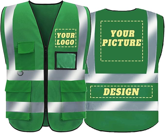 BeautyWill Custom Safety Vest Logo Class 2 High Visibility Reflevtive Vest Outdoor Protective Workwear