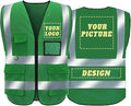 BeautyWill Custom Safety Vest Logo Class 2 High Visibility Reflevtive Vest Outdoor Protective Workwear