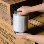 WOD SFCB80 Heavy Duty Hand Stretch Film Wrap 80 Gauge Thick with Dispenser - Clear Shrink Wrap Ideal for Moving, Packing, & Palletizing Applications: 5" in. x 1000 Ft (12-Rolls)