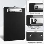 20 Pack Mini Clipboards, 6 x 9 Inch Small Clipboards Pocket Clipboard, Plastic Memo Clipboard with Profile Clip, Small Plastic Clip Board for Notepads Receipts Tickets(Black)