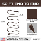 Iron Forge Cable Outdoor Brown Extension Cord 50 ft - 16 Gauge 13 Amp Heavy Duty Brown Outdoor Extension Cords 3 Prong - 16/3 SJTW - Great for Outdoor