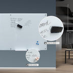 Magnetic Glass Whiteboard 36"X72" Dry Erase Board White Board Wall Mounted WritingBoard for Office School Home Accessory Tray 3 Dry Erase Marker 4 Glass Board Magnets and 1 Magnetic Eraser