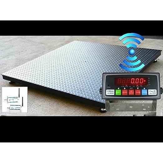 SellEton (60" X 60") Wireless Industrial Floor Scale | Heavy Duty Industrial Pallet Scale with Indicator - Size (10,000 Lbs X 1 Lb)