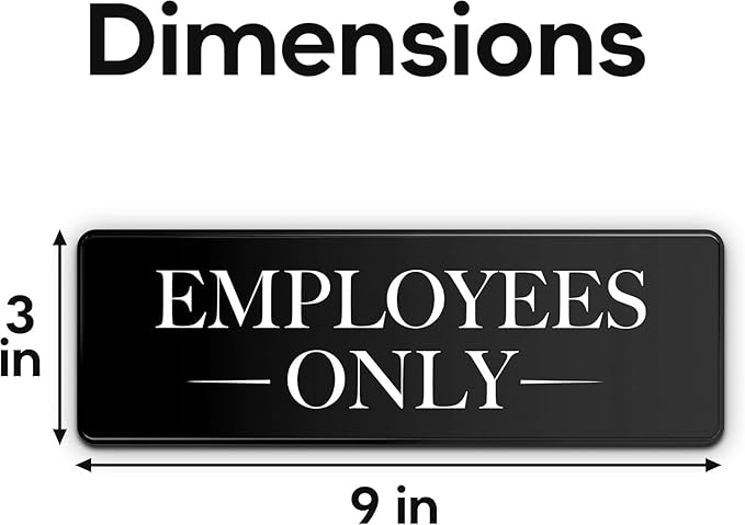 ASSURED SIGNS Employees Only Sign Kit For Door - 12 Pack - 3 By 9 Inch - Ideal Employee/Staff Only Signs for Office, Business, Kitchen, Restroom - Ensures Public Do Not Enter Restricted Areas