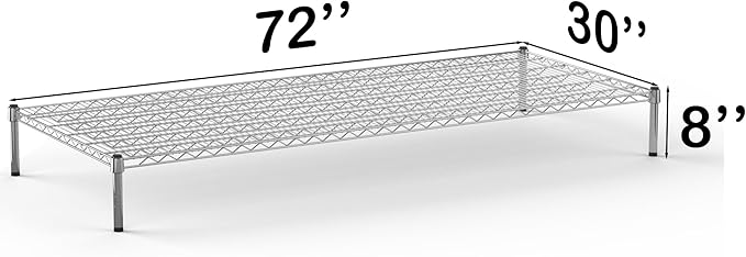 30''W x 72''L x 8''H Chrome Plated Wire Dunnage Rack | Off The Floor Storage