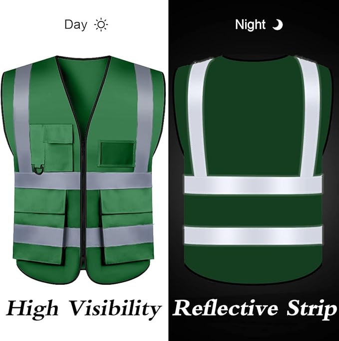 BeautyWill 10/20 Pack Custom Logo Safety Vest,Bulk High Visibility Class 2 Reflective Work Vests