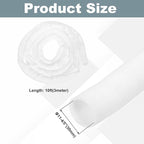 MECCANIXITY 1-1/5 Inch ID Split Loom Tubing 10ft Polyester Cord Protector Wire Cable Sleeve for USB Cable Power Cord, White