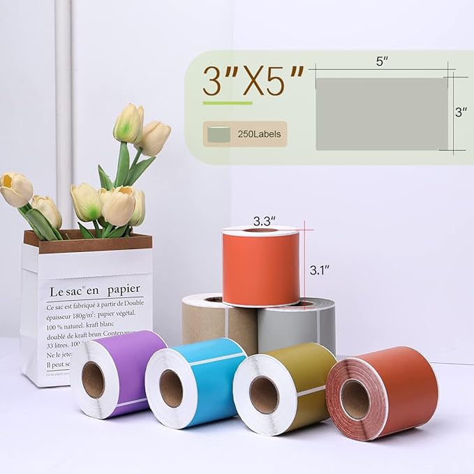 PARLAIM 3 X 5 inch Rectangle Inventory Labels Color Coding Stickers, 250PCS Permanent Sticker for Warehouse Moving Box Square Label (Gray)