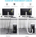 AGPTEK Cable Sleeve Cover, 6.6ft - 2/3 inch Desk Cord Organizer Cable Hider, Home Office Wire Management Computer TV Wire Loom Tubing, Pet Proof Cord Protector, from Cat Dog Chewing, White