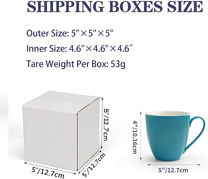 Shipping Boxes 5X5X5 Set of 40, White Corrugated Cardboard Box for Mailing Business Packaging
