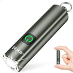 Blukar Rechargeable EDC Flashlight, Mini Keychain Flash Light with 3 Lighting Modes, Memory Function, Waterproof, Compact and Portable Pocket Light for Everyday Carry, Emergency,Camping-Gray