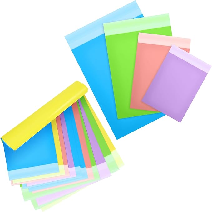 Outus 120 Pcs Poly Mailer Envelope 4 Sizes Shipping Bags Self Adhesive Clasp Envelope Self Adhesive Tear Proof Mailing Covers(8 x 12 In, 10 x 14 In, 13 x 18 In, 15 x 20 in,Mixed Color)