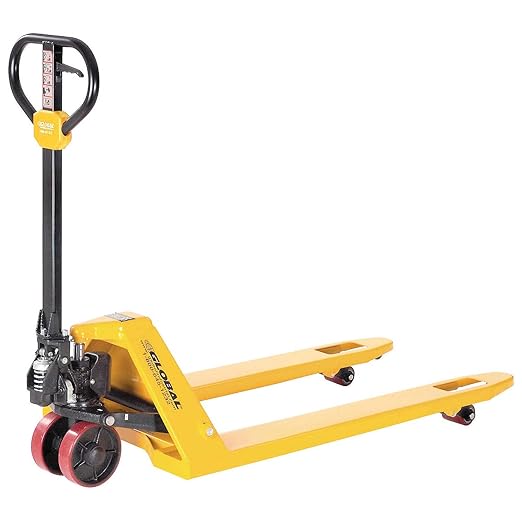 Global Industrial Industrial Duty Pallet Jack with 27" W x 48" L Forks, 5500 lb. Capacity, General Purpose Manual Pallet Truck for Warehouse, Manufacturing and Retail