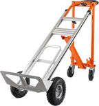 3in1 Convertible Hand Truck, Aluminum Hand Trucks 880 lb Capacity, Utility Dolly Cart Converts from Hand Truck Dolly to Platform Cart 3 Positions for Transport & Moving with 10" Rubber Wheels